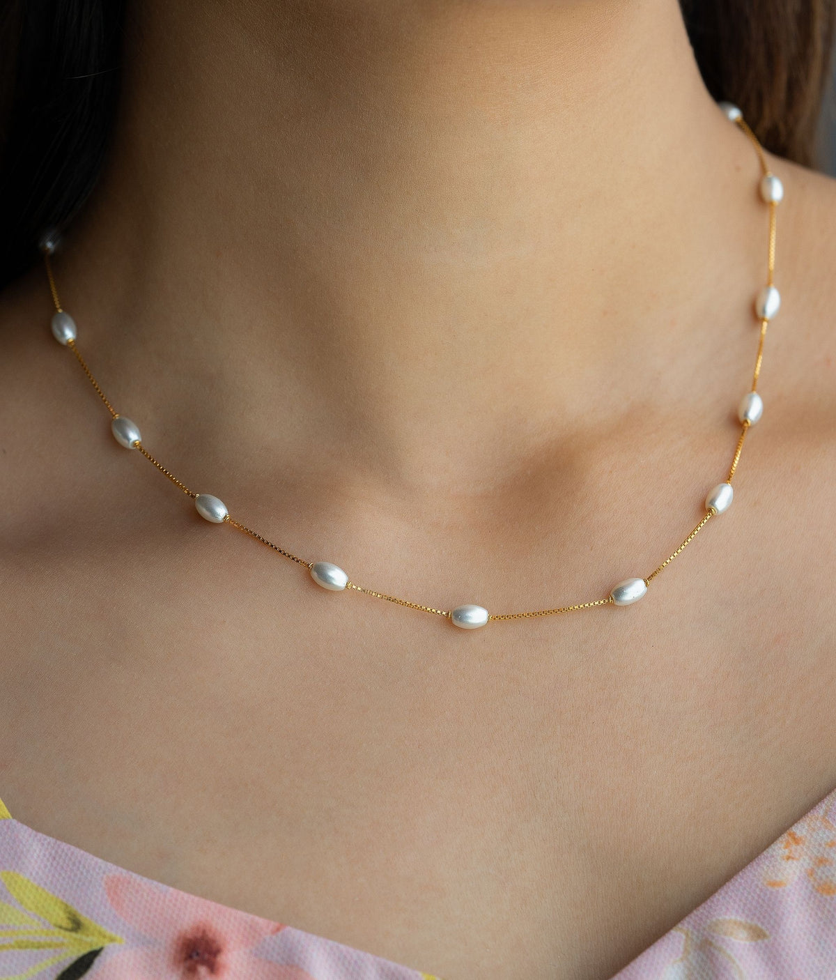 Celeste 22k Gold Shell Pearl Chain - R Narayan Jewellers