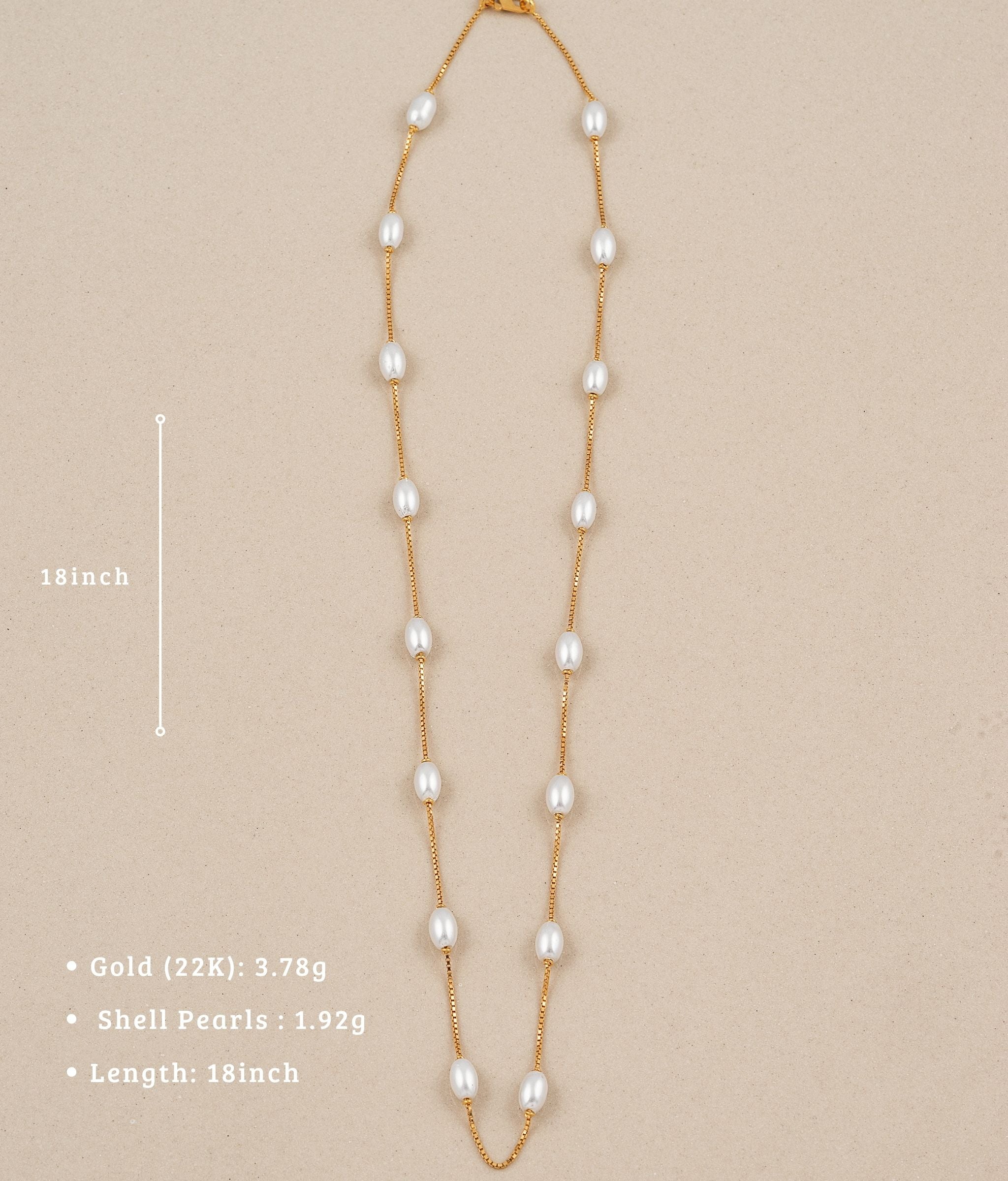 Celeste 22k Gold Shell Pearl Chain