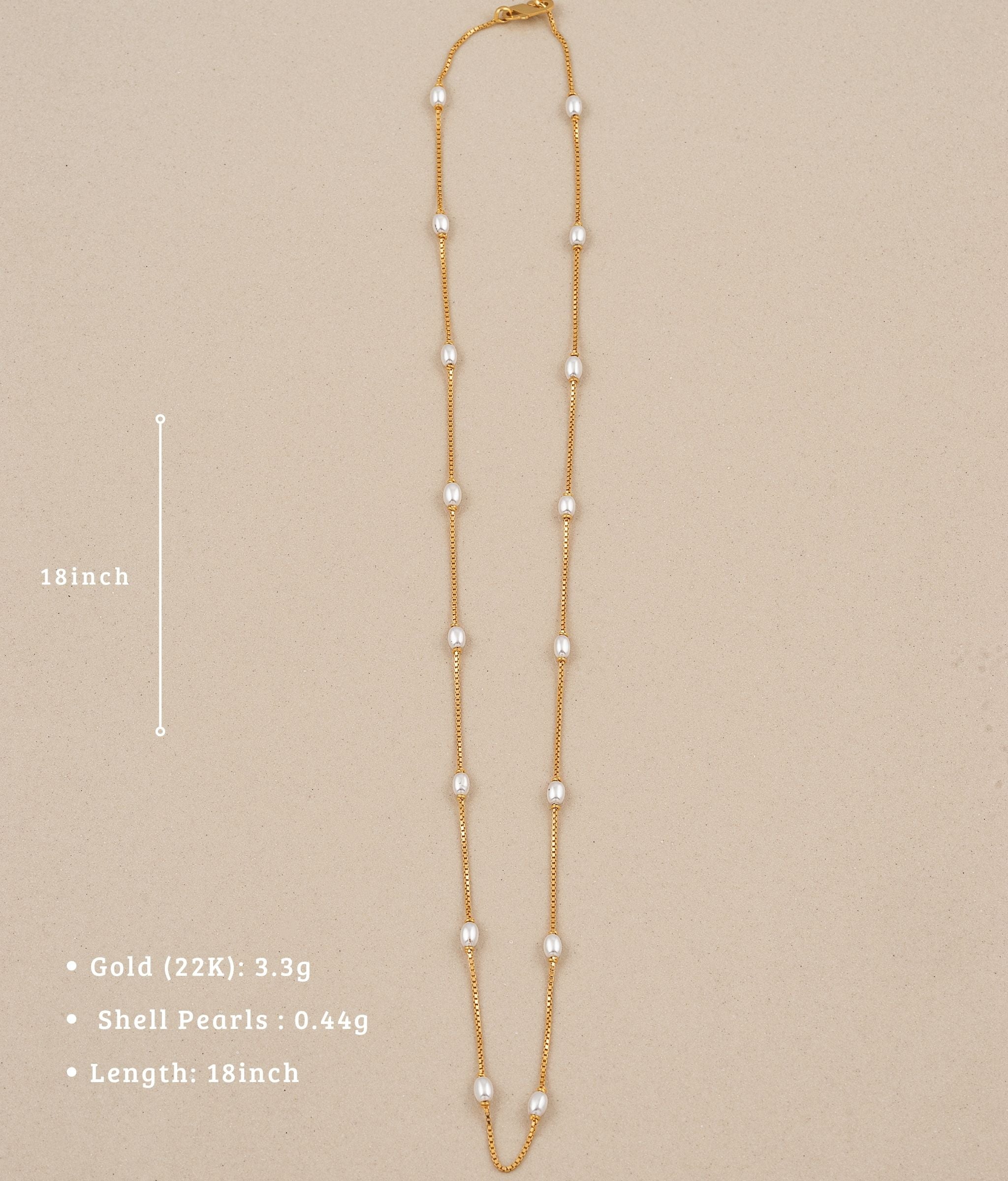 Lumiere 22k Gold Shell Pearl Chain