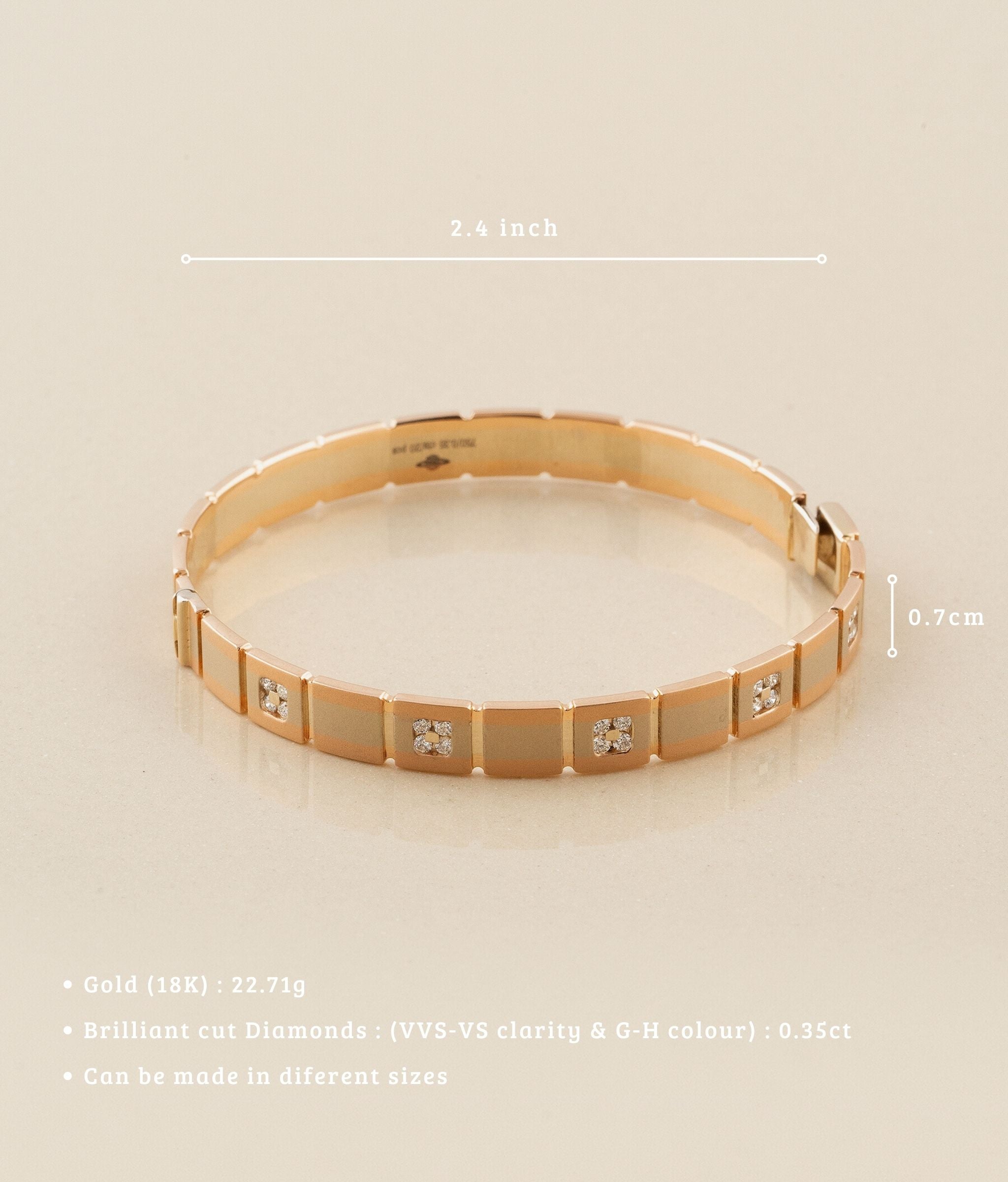 Eve 18K Gold Diamond Bangles