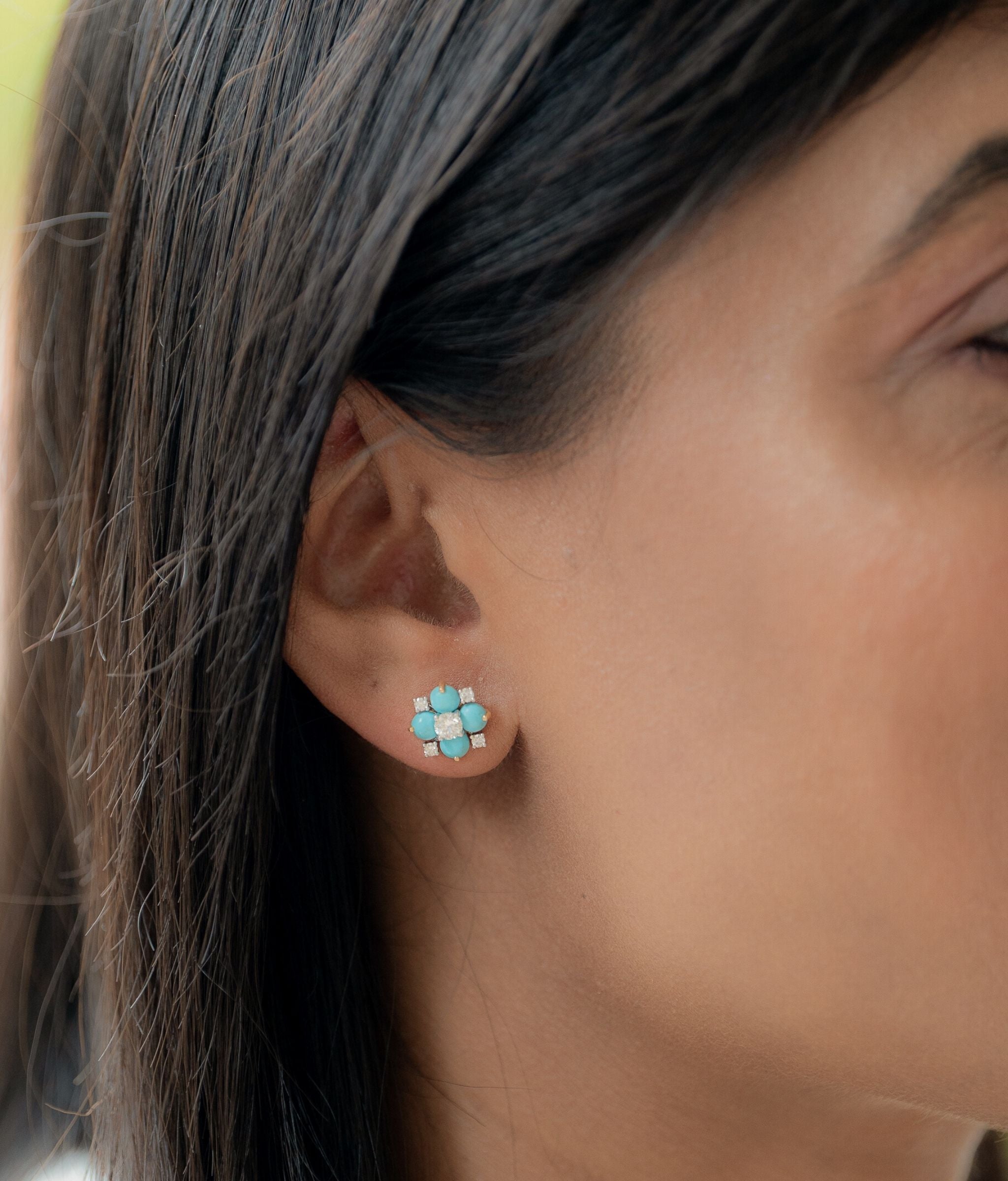 Feroz Turquise Stone Earrings