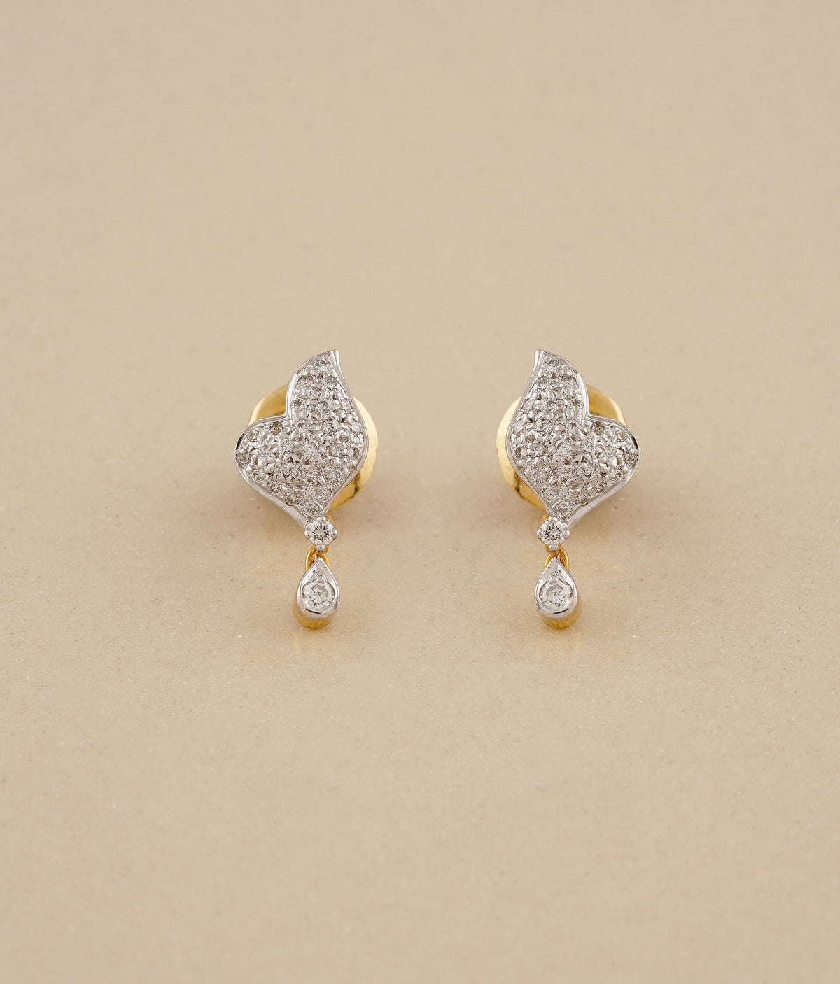 Hearts Gold Diamond Earrings R Narayan Jewellers R Narayan