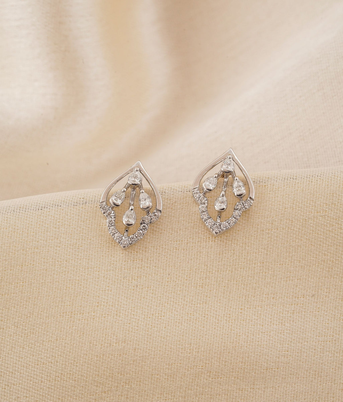 Pure By Nat Hailey Diamon Shaped Post Earrings 45980 - Gold main image 1