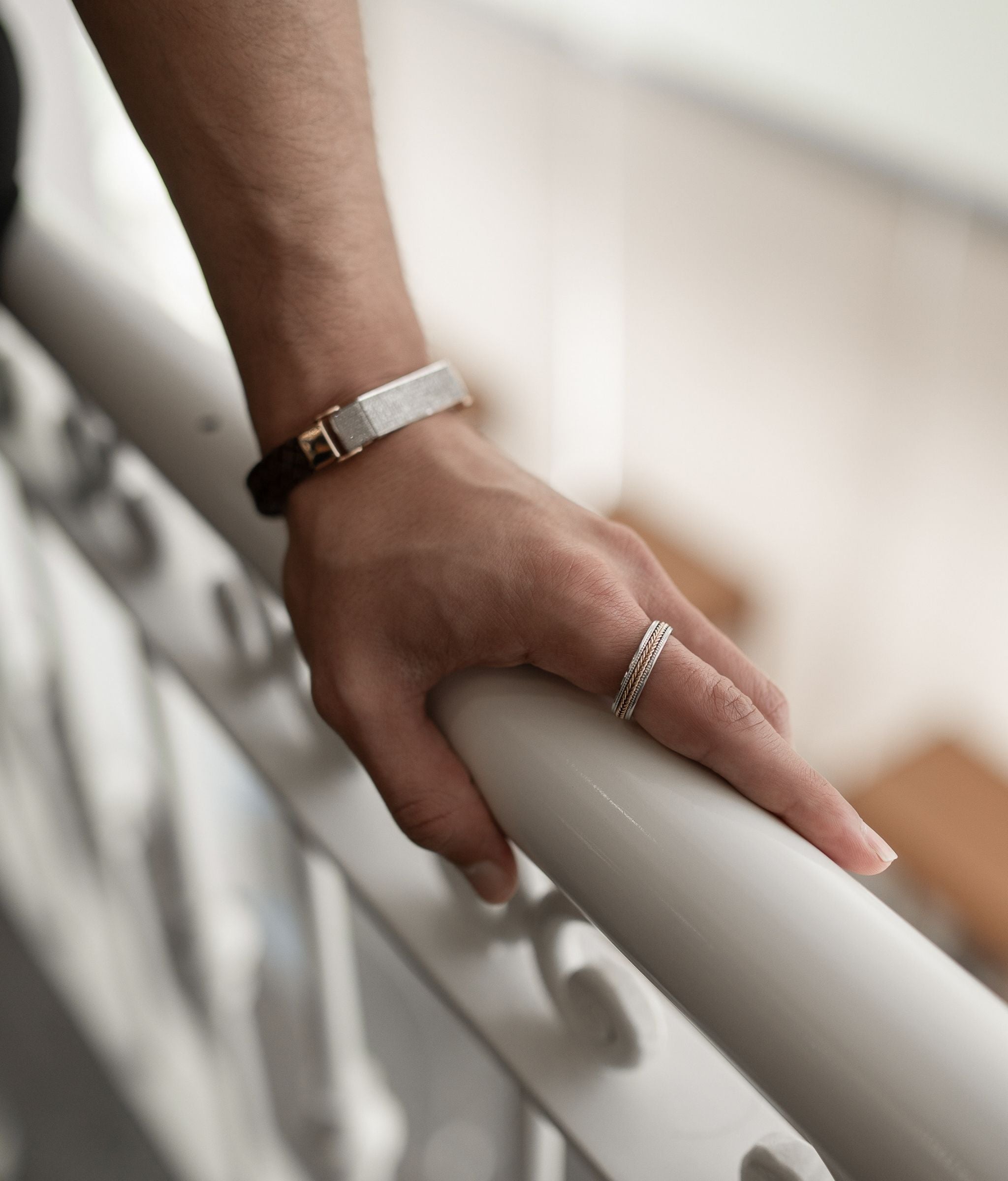Dual Men's Gold & Platinum Ring