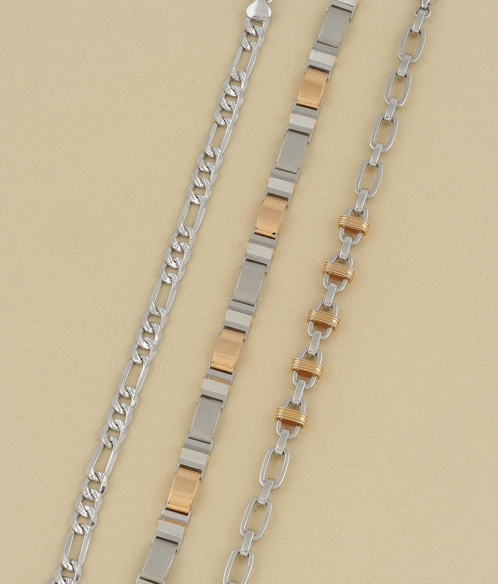 Geometry Gold & Platinum Bracelet For Men