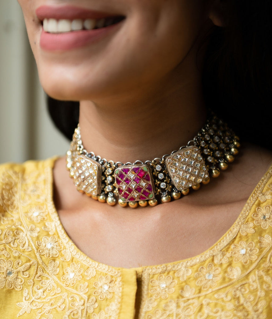 Preeti Silver Necklace Set