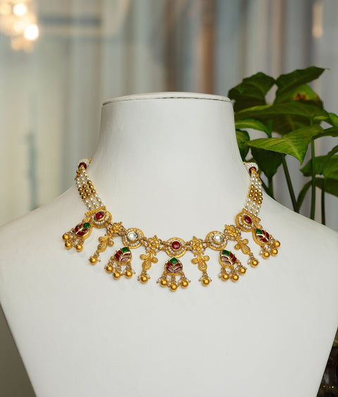 22ct Gold Minakari Necklace Set – Roop Darshan