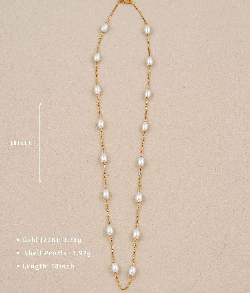 Celeste 22k Gold Shell Pearl Chain