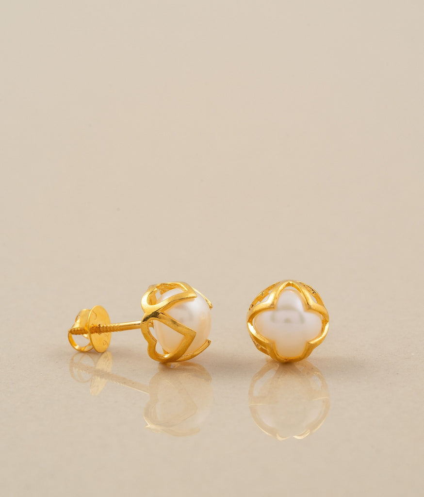 22k Gold Eliza Pearl Studs 