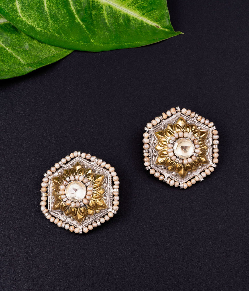 Lavanya Pearl Silver Earrings