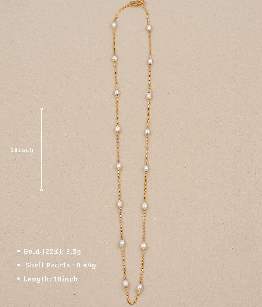 Lumiere 22k Gold Shell Pearl Chain