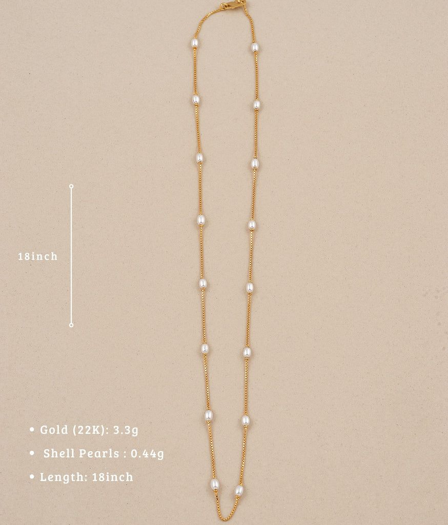 Lumiere 22k Gold Shell Pearl Chain