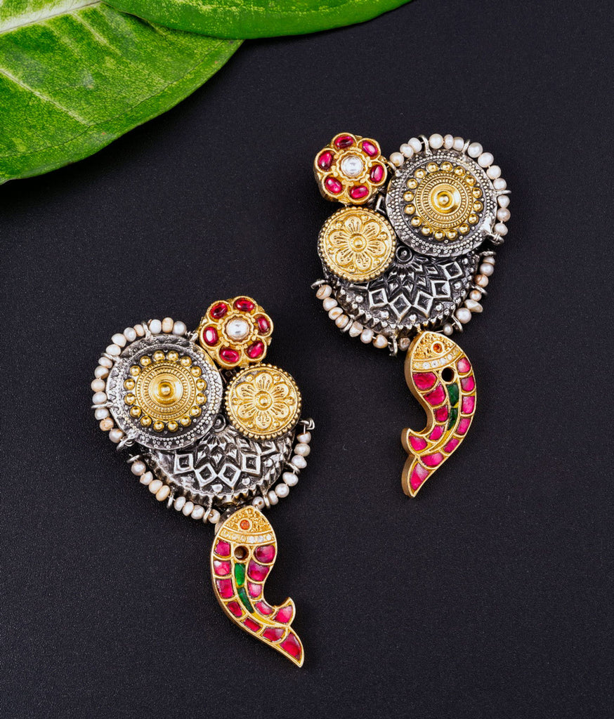 Matsya 925 Silver Earrings