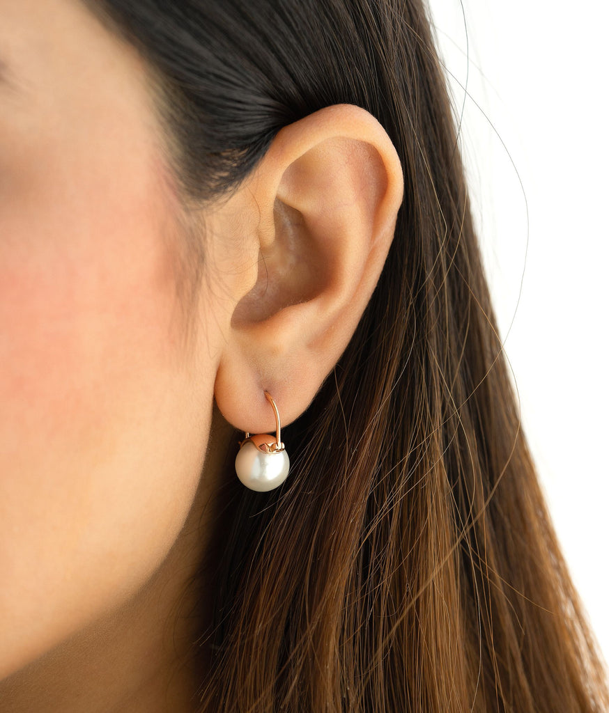 Opal Pearl Earrings In Rose Gold