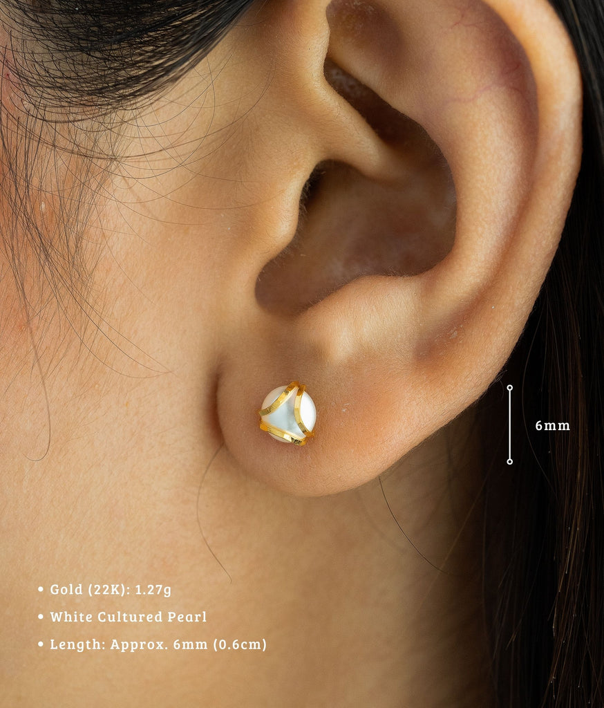 Oyster Pearl Stud Earrings