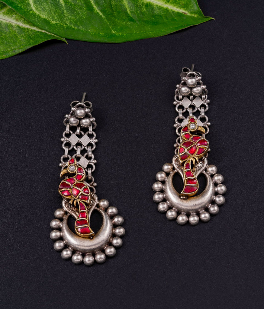Saanvi Silver Jhumka Earrings