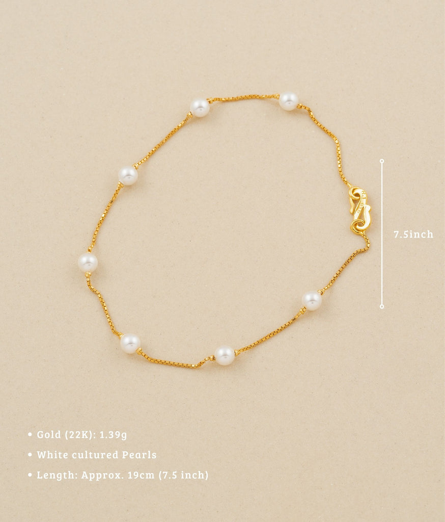 White Luster Pearl Bracelet with Silver Cross – Baby Beau and Belle