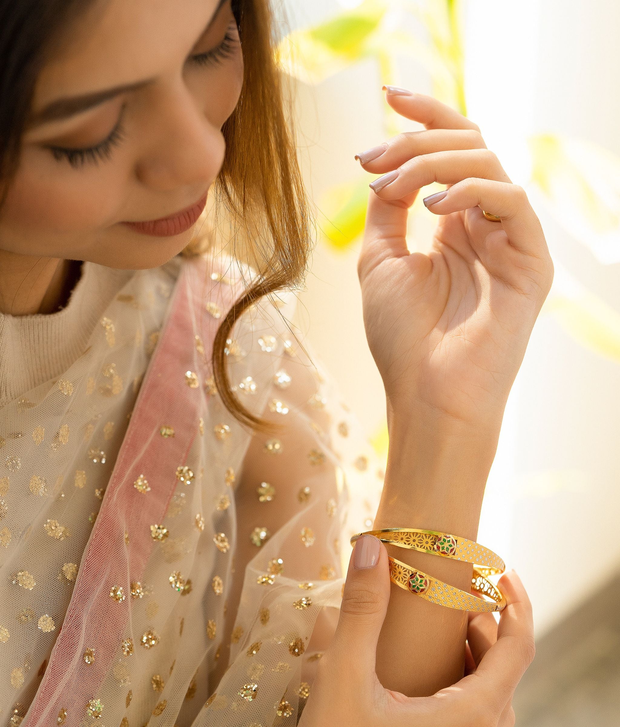 Aaliya Gold Bangles Set Of 2