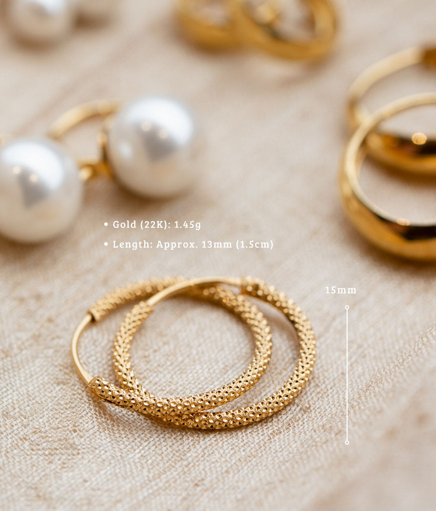 Adhya 22kt Gold Hoop Earrings
