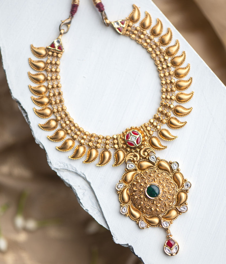 Ambi Antique Gold Necklace
