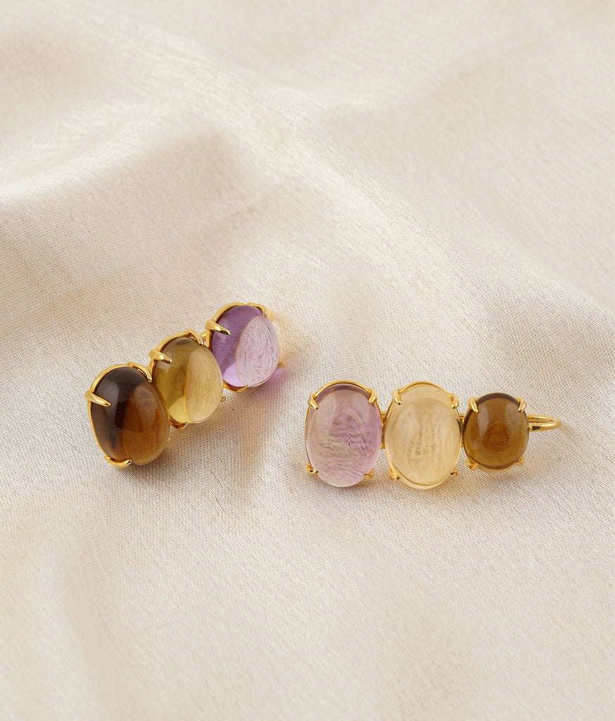 Annie Modern Gold Stud Earrings