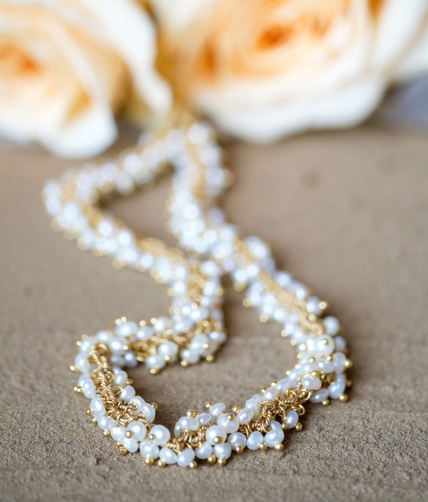 Anushka Antique Pearl 22K Gold Necklace Set