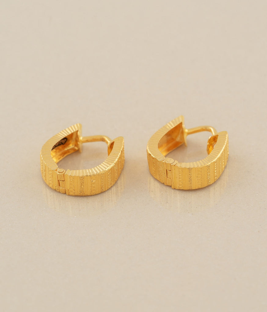 Initial Earrings – R – Gold Vermeil – Solid Design Studios