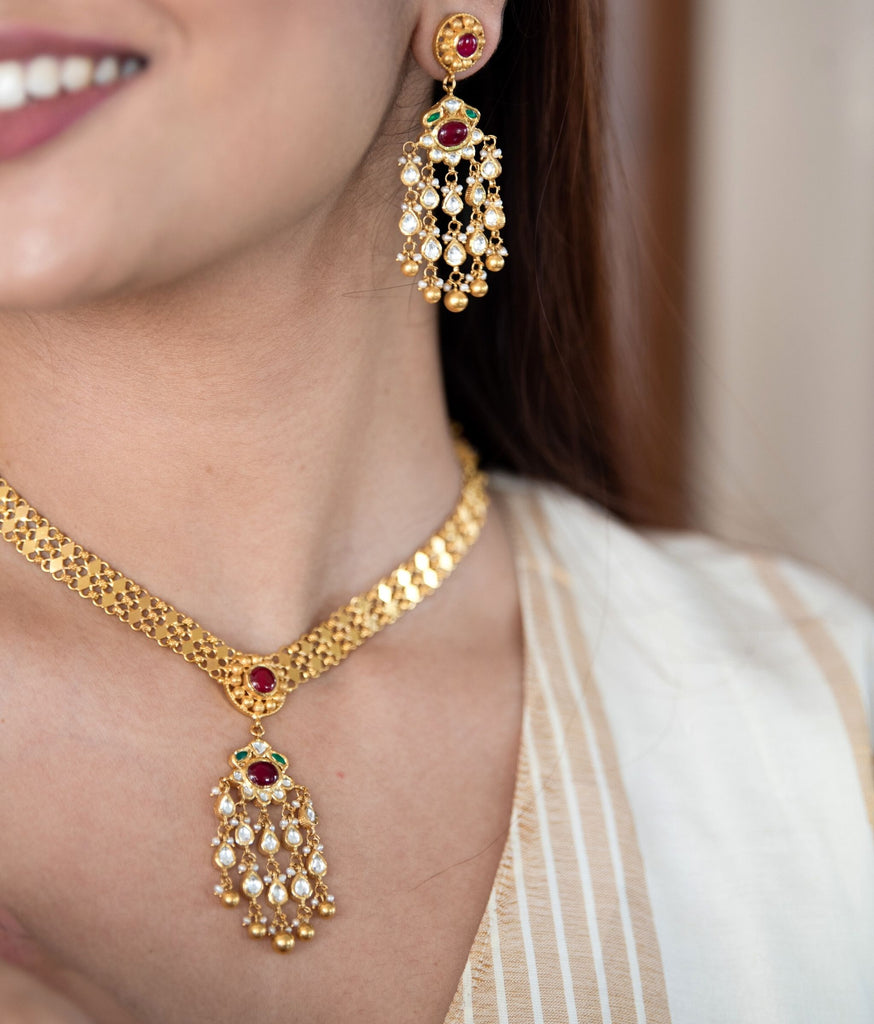 Barkha Polki Pendant Necklace Set