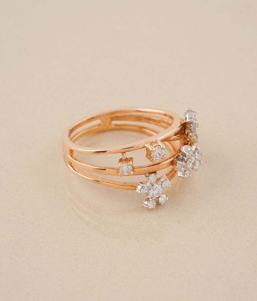 Blossom Flower Desing Gold & Diamond Ring