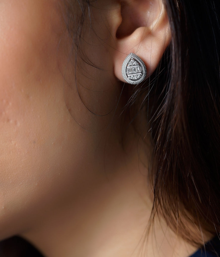 Boondi White Gold & Diamond Earrings