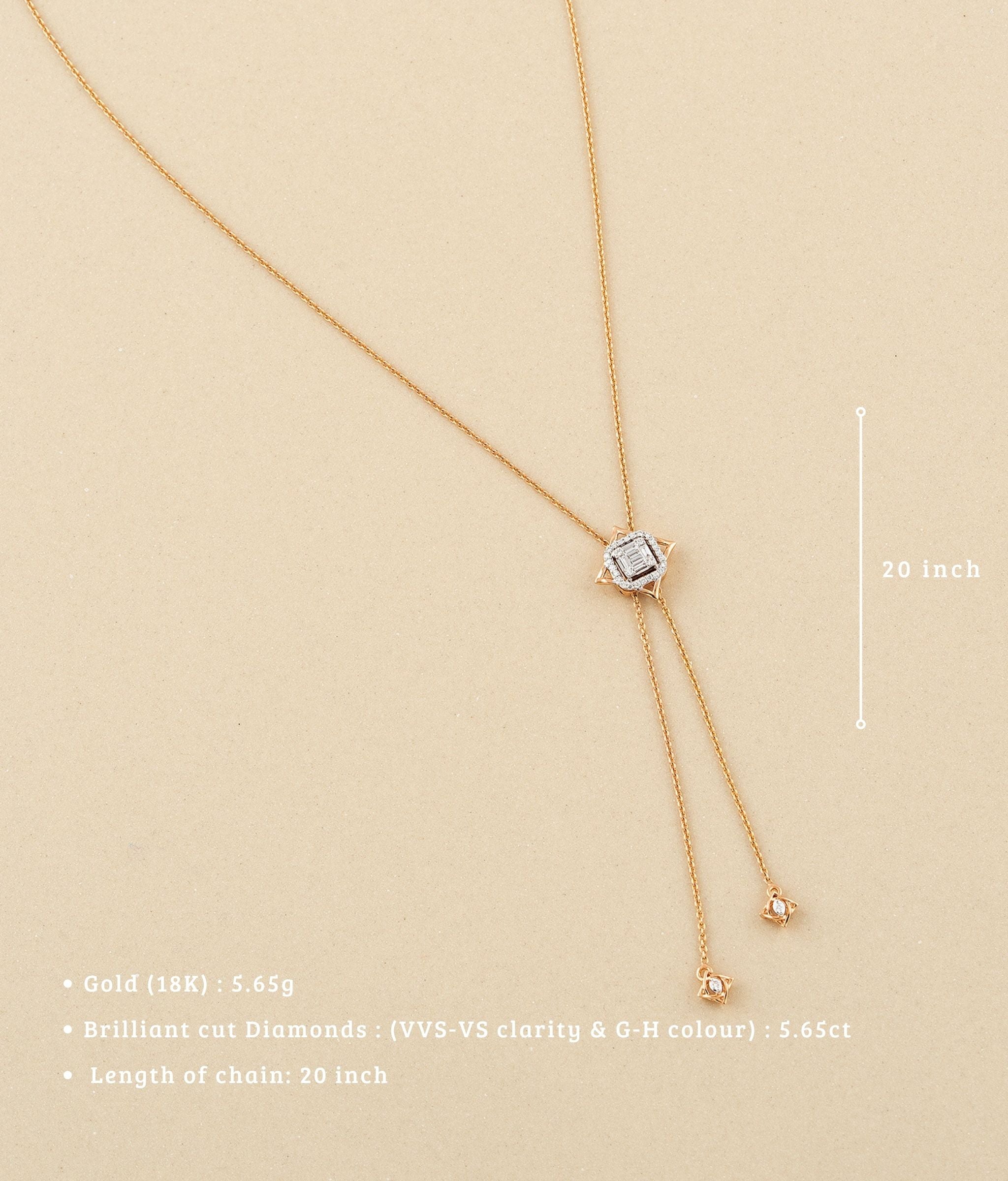 Cluster Gold & Diamond Pendant Necklace