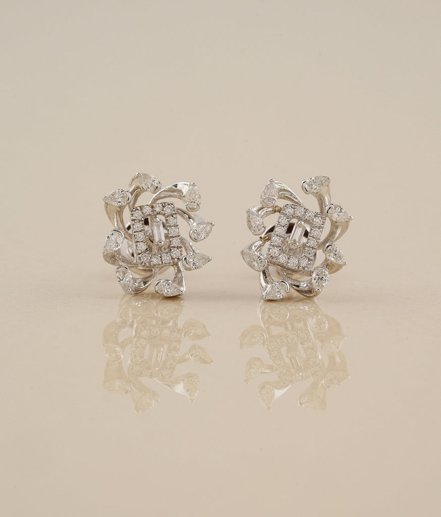Corsage White Gold & Diamond Earrings