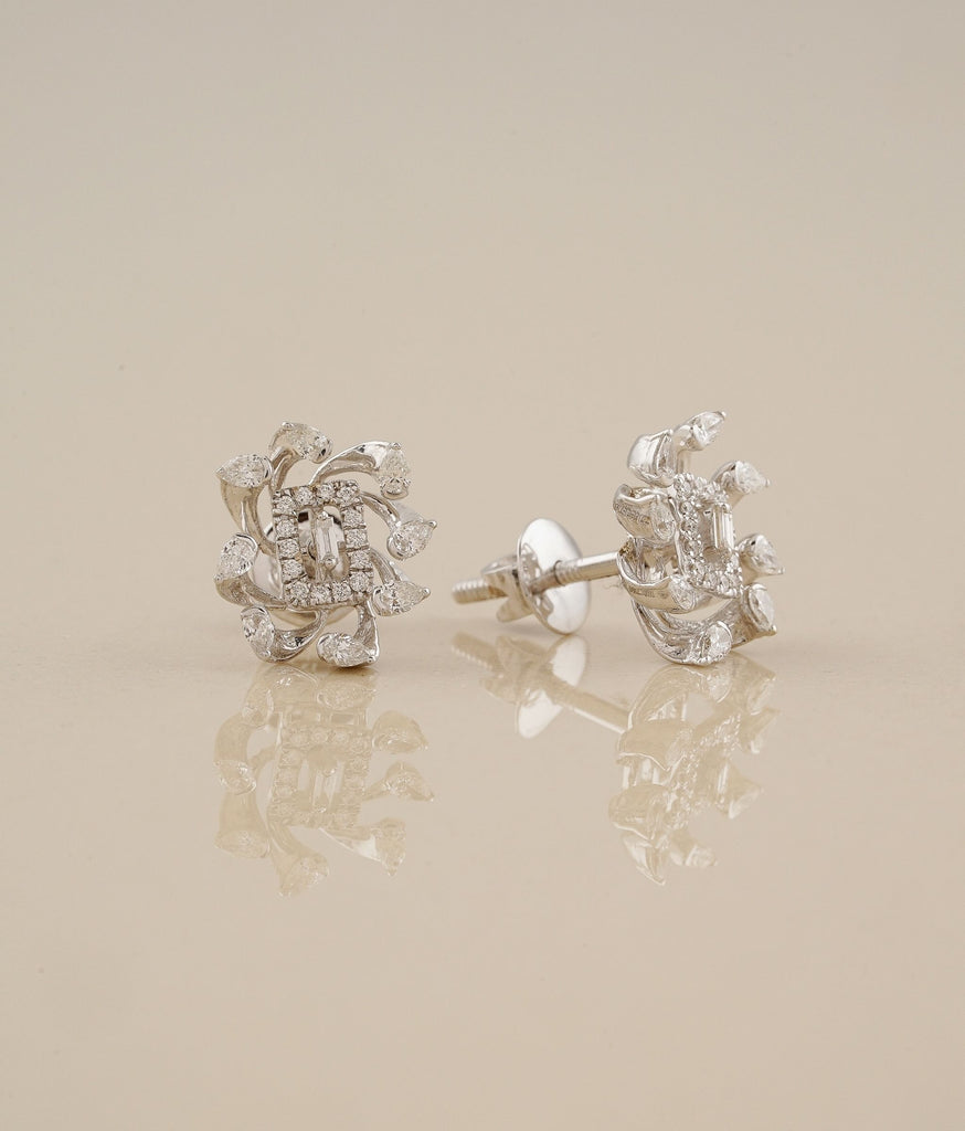Corsage White Gold & Diamond Earrings