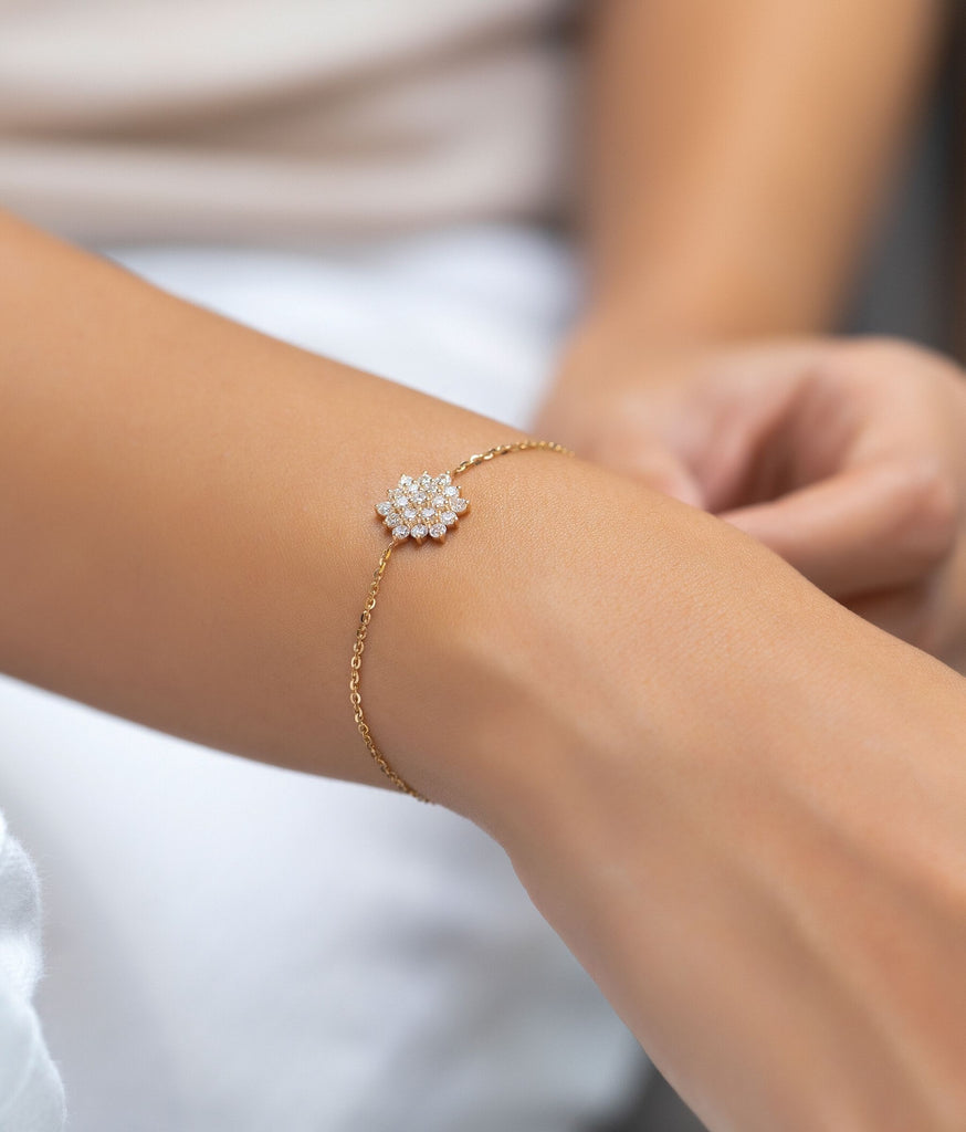 2.60ct Round Natural Diamond 18k Gold Flexible Bangle – Sabrina A Jewelry