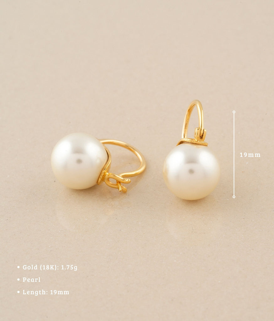 Fire & Ice 18kt Gold Pearl Earrings