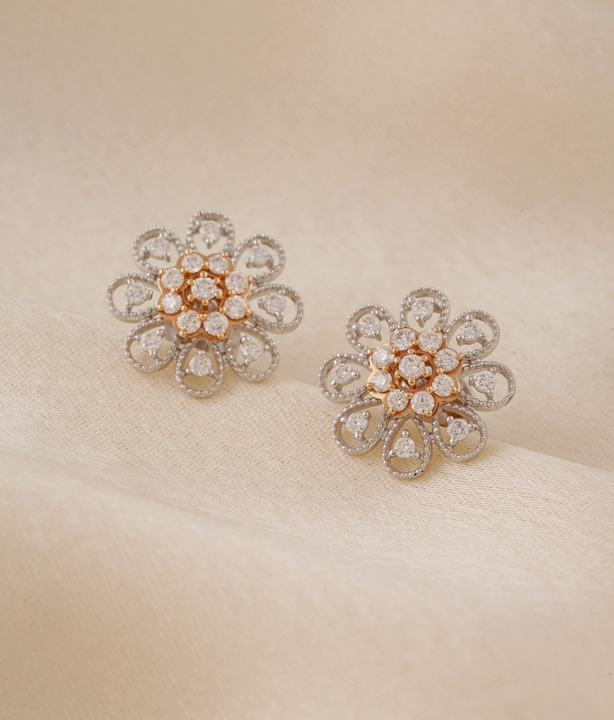Flury White Gold & Diamond Earrings