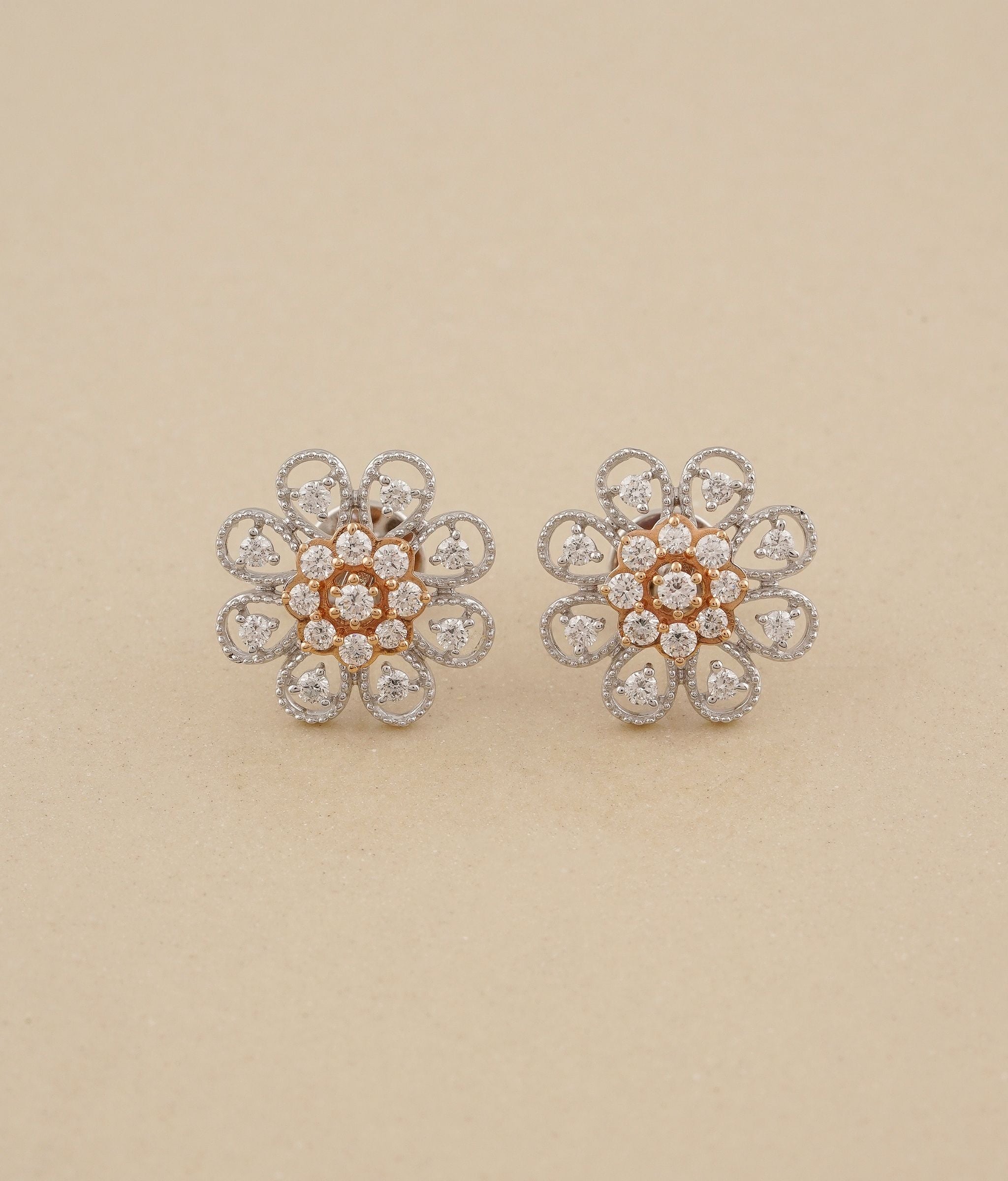 Flury White Gold & Diamond Earrings