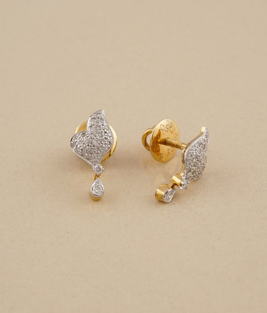 Hearts Gold & Diamond Earrings
