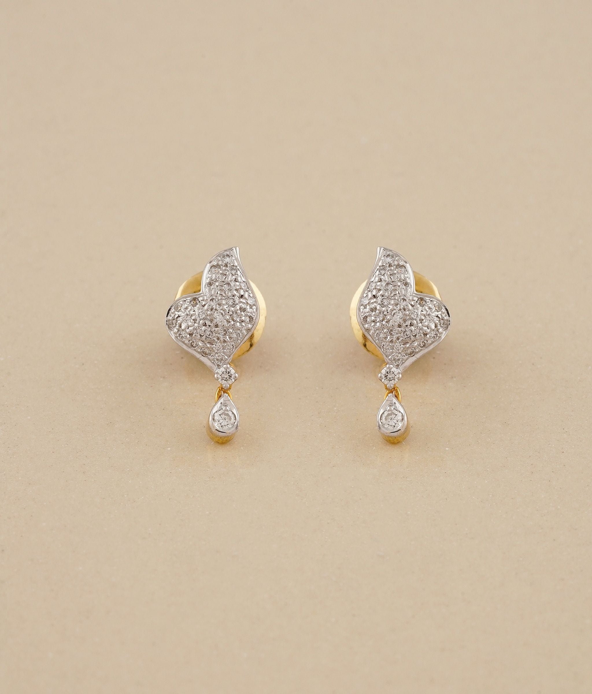 Hearts Gold & Diamond Earrings