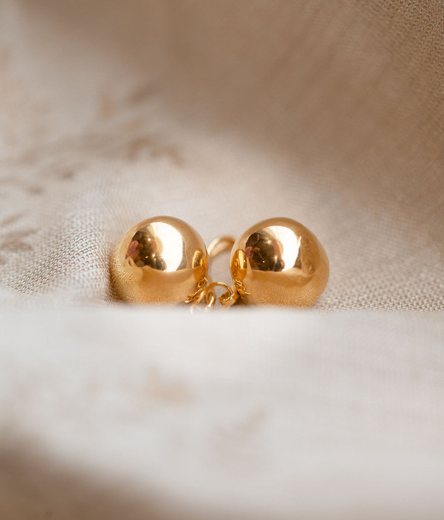 Jasmine 22kt Plain Gold Ball Earrings