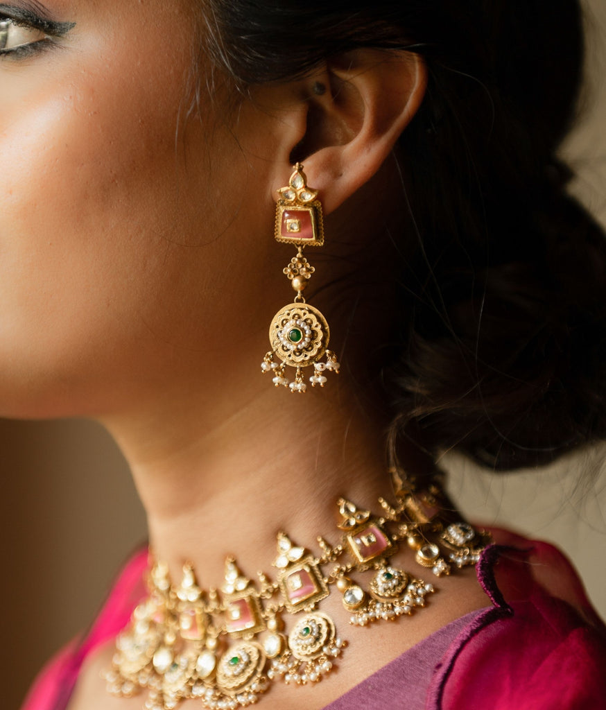 Kaavya Floral 22K Gold Necklace