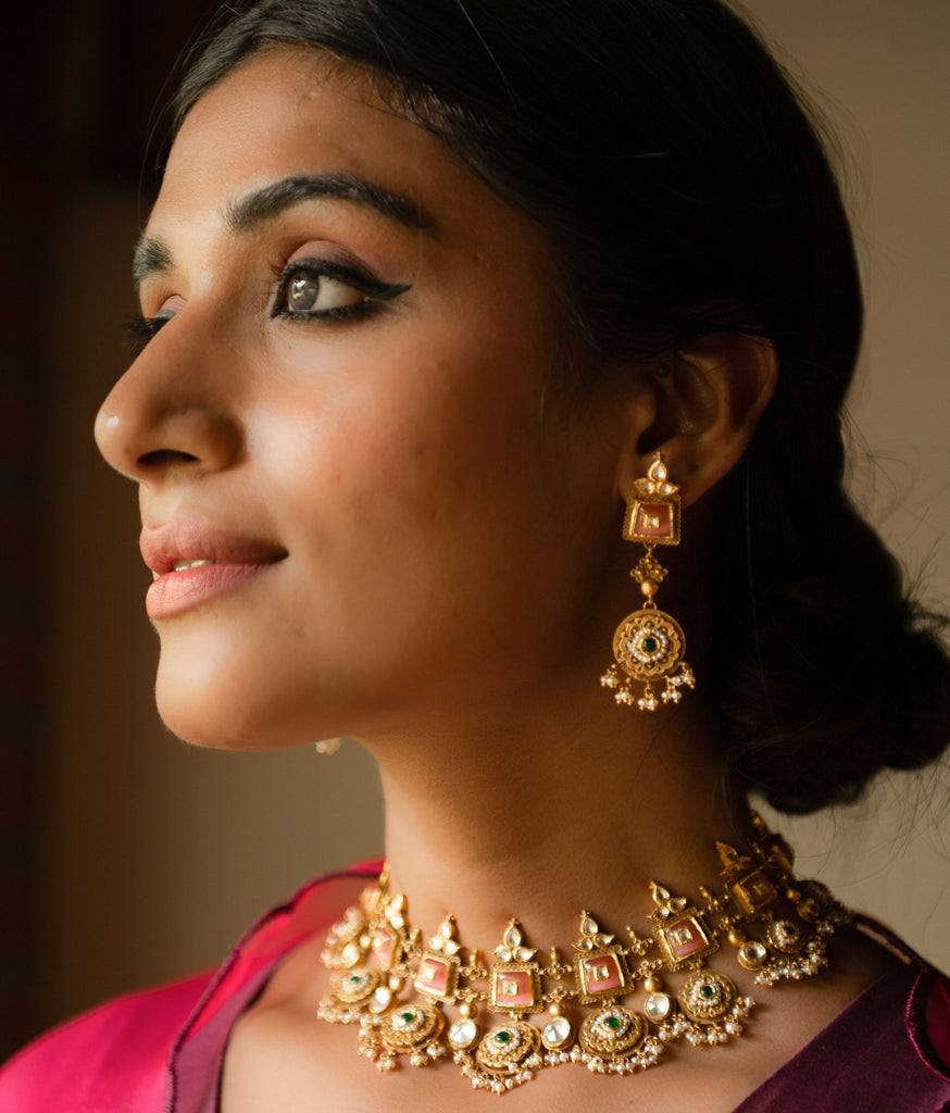 Kaavya Floral 22K Gold Necklace