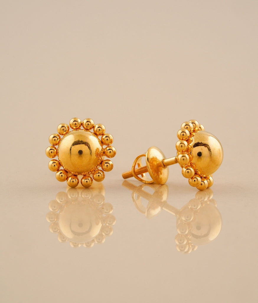 Buy Classic South Indian Diamond 22K Gold Stud Earrings Online in India