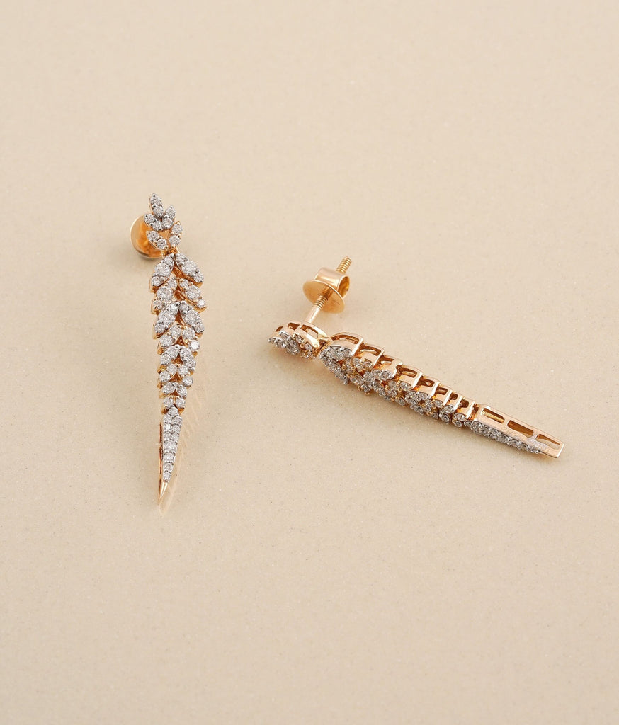 Leaflet Gold & Diamond Earrings