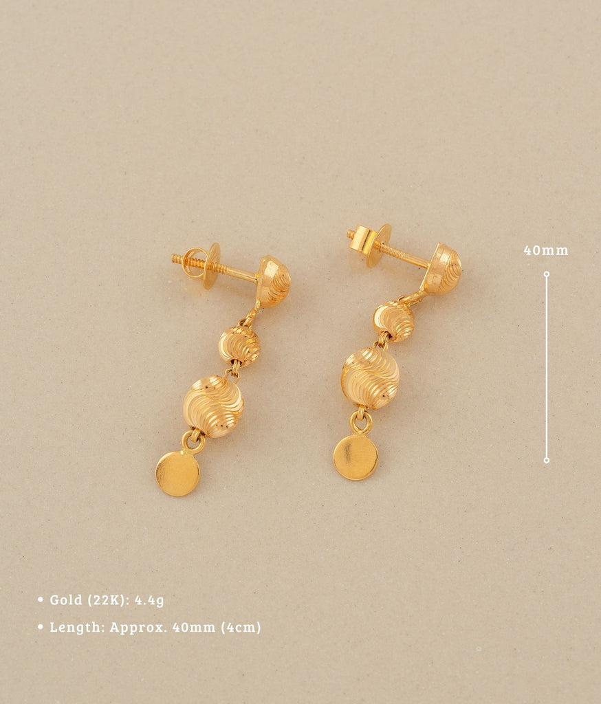 Mira Gold Droplet Earrings - Small
