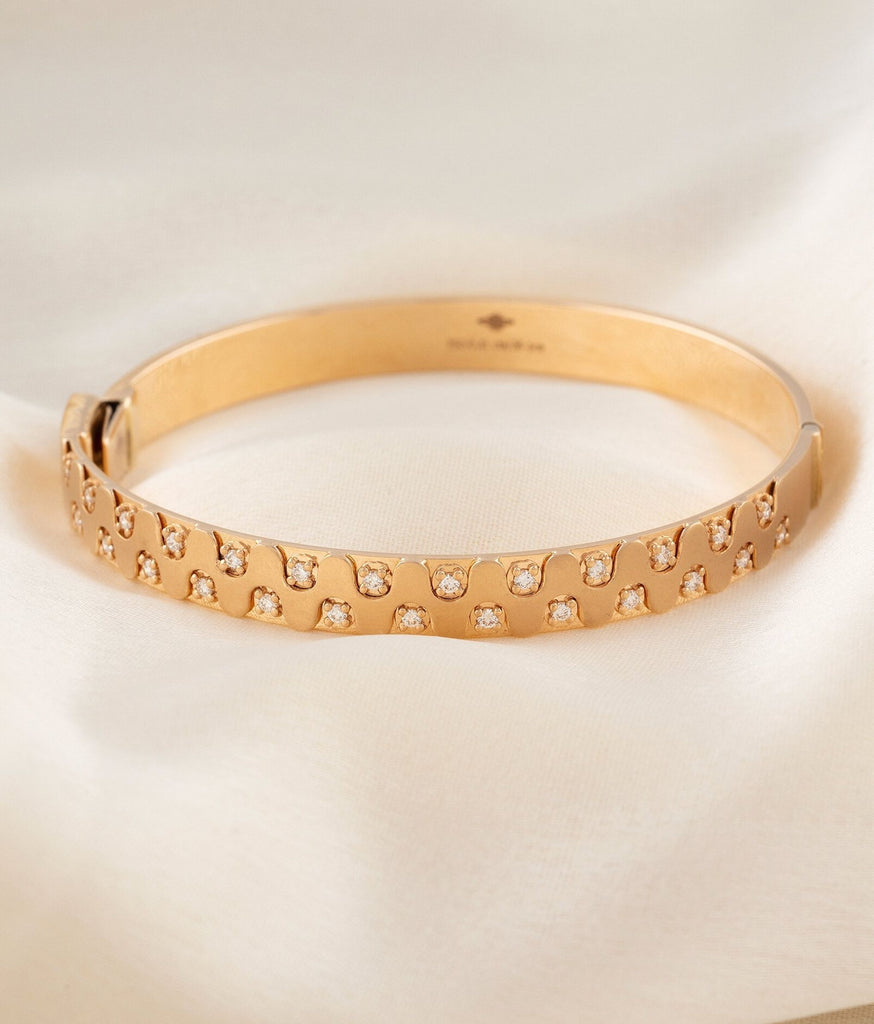 Victorian 14K Gold and Faceted Black Onyx Plaque Bangle, Hinged Bracel –  Alpha & Omega Jewelry