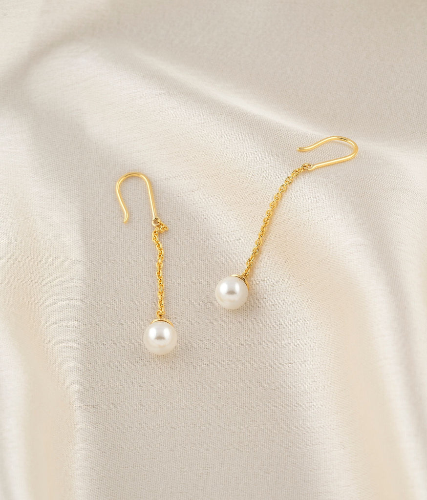 Yellow Chimes Earrings for Women and Girls Fashion White Pearl Drop –  YellowChimes