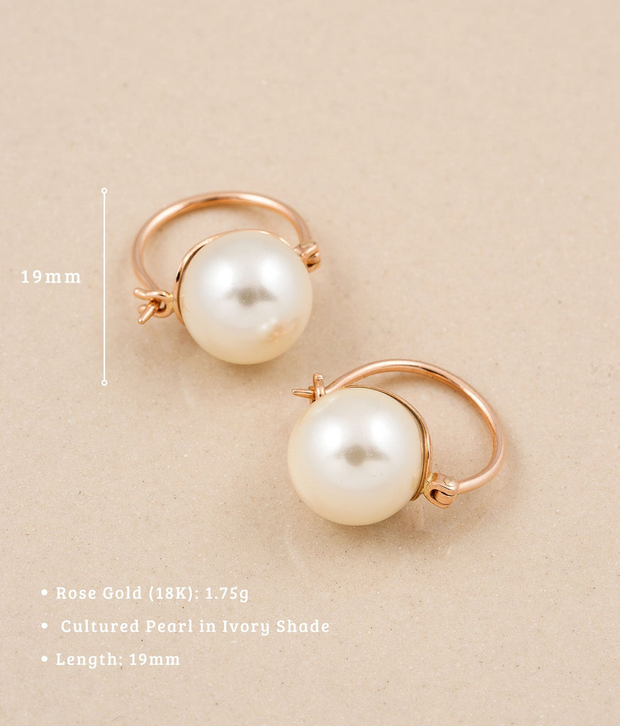 Opal Pearl Earrings In Rose Gold
