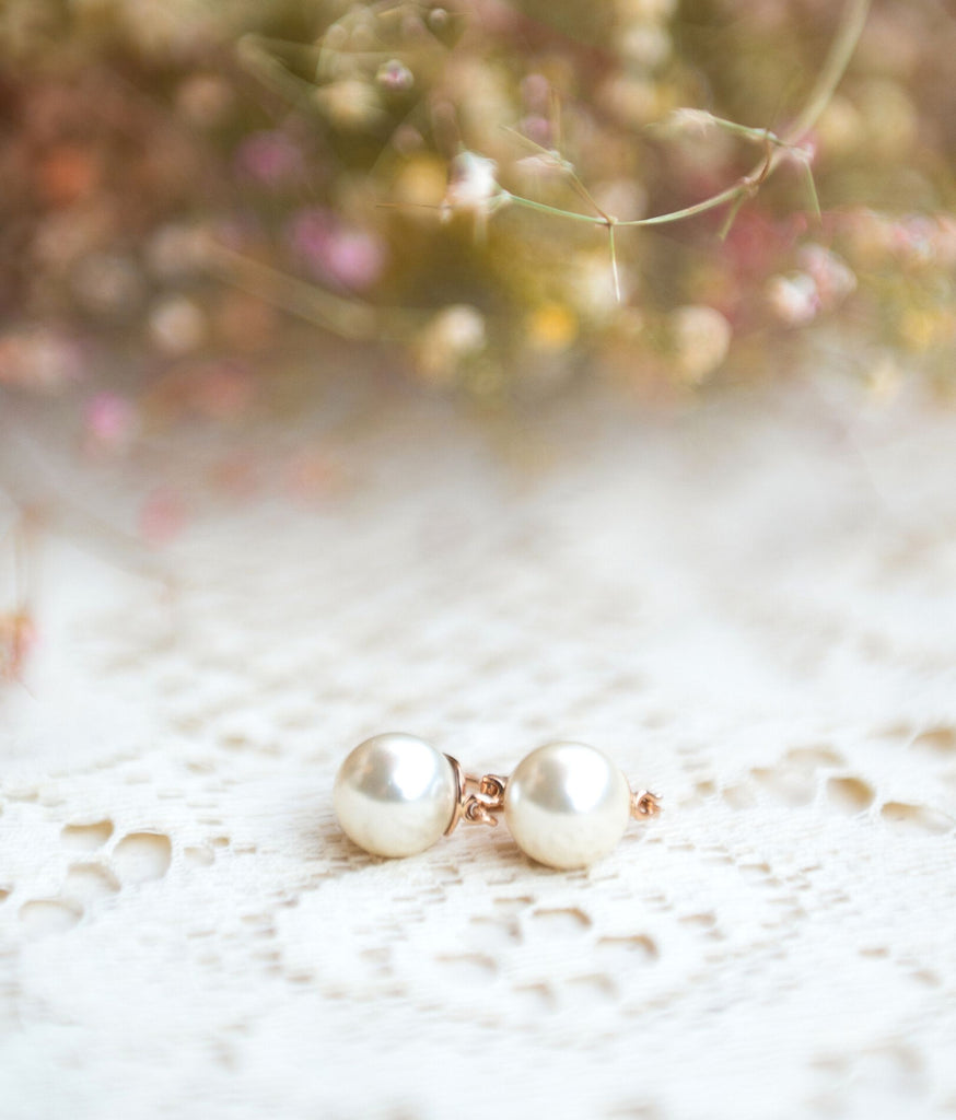 Opal Pearl Earrings In Rose Gold