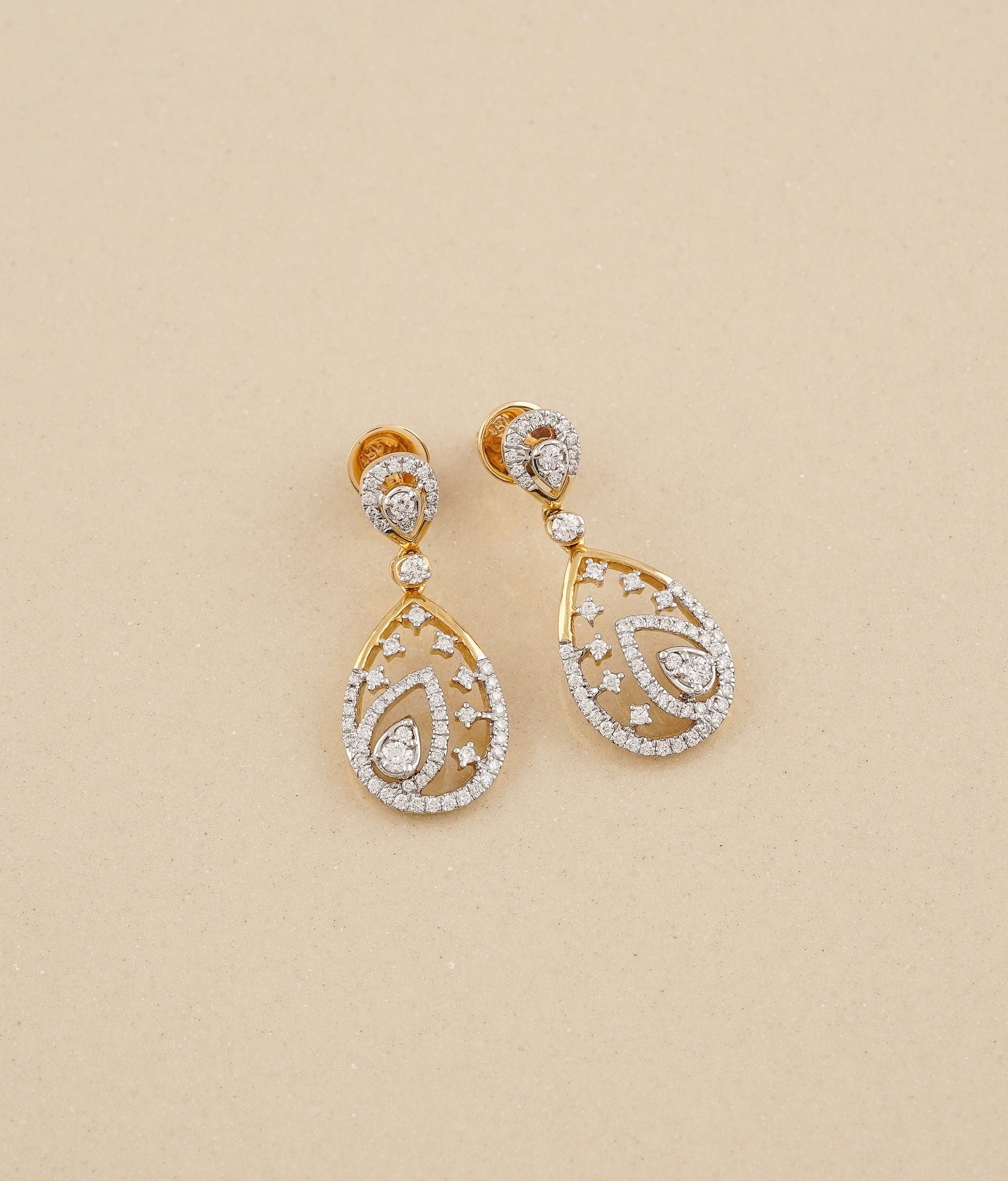 Paris Gold Diamond Earrings